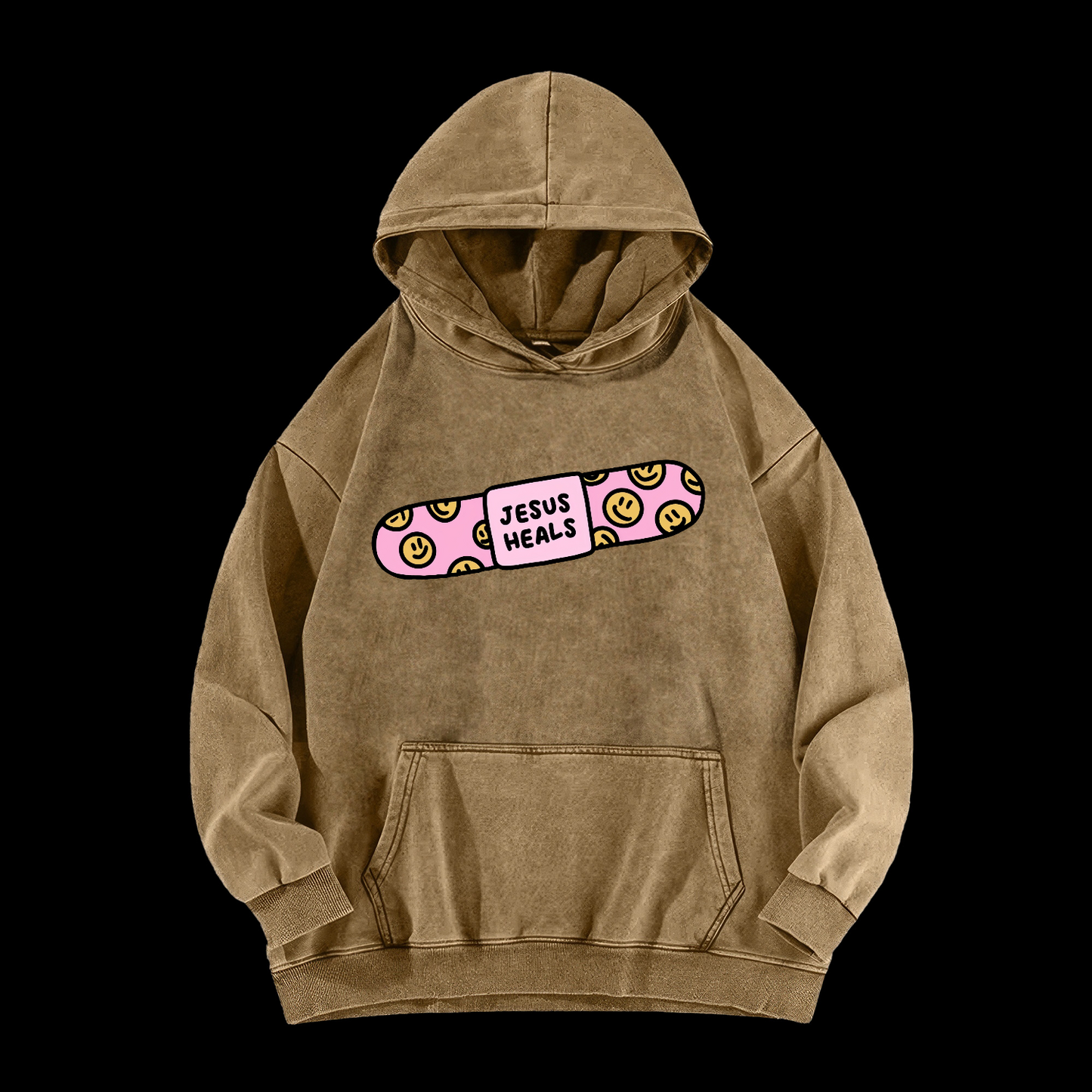 Jesus Heals Washed Hoodie