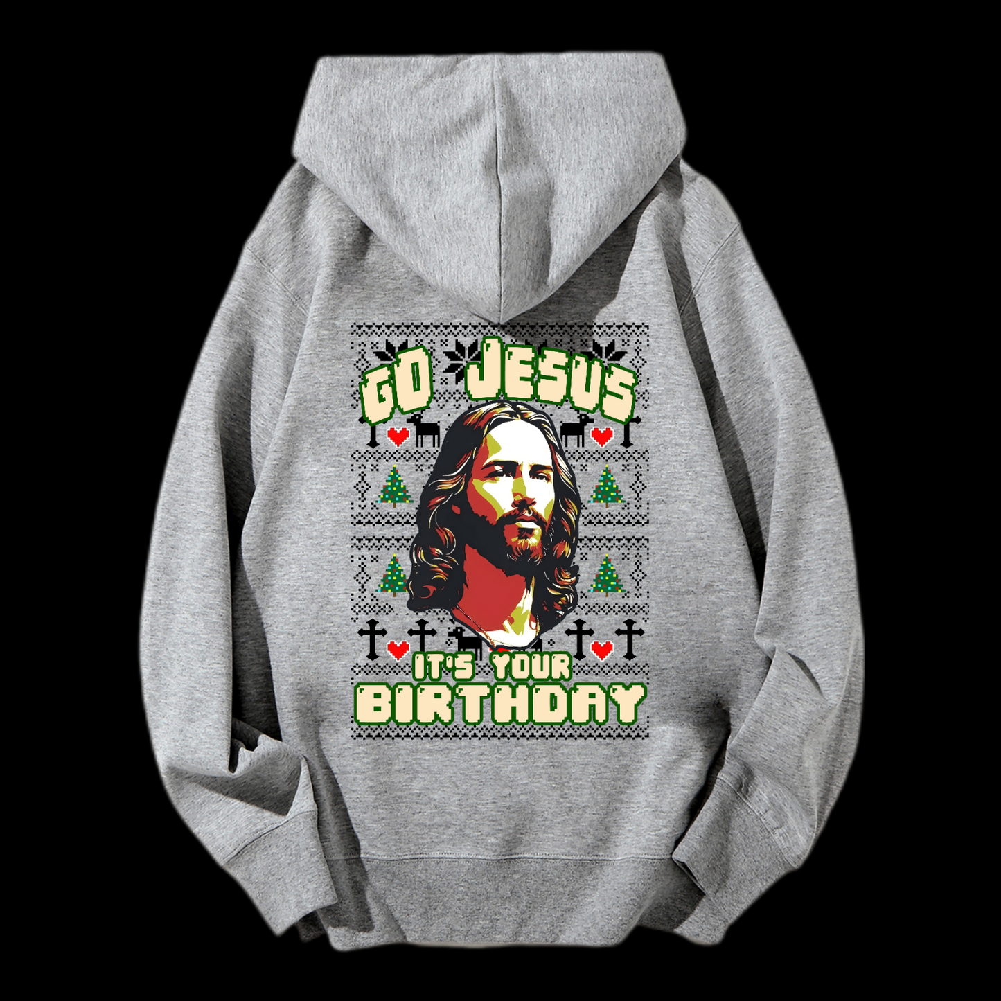 Go Jesus It's Your Birthday Christmas Drawstring Hoodie