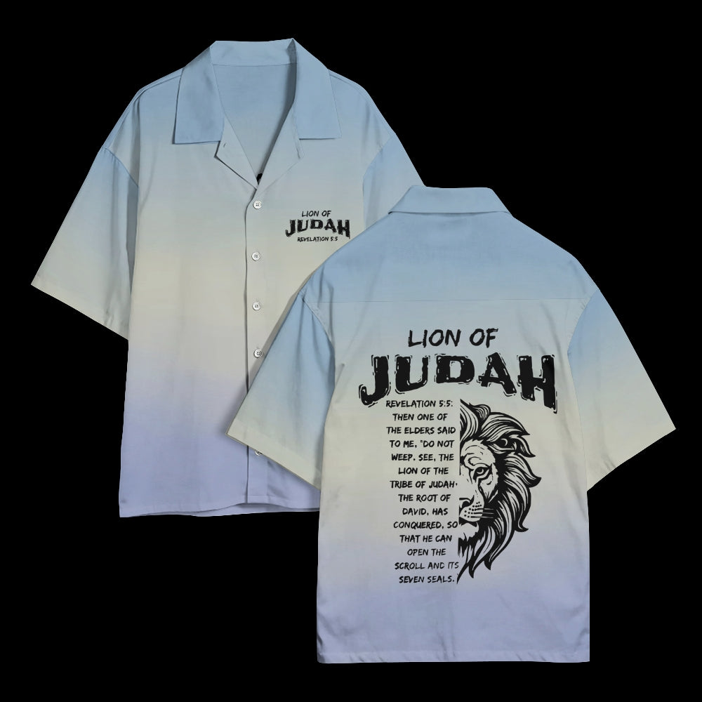 Lion Of Judah Cuban Collar Shirt