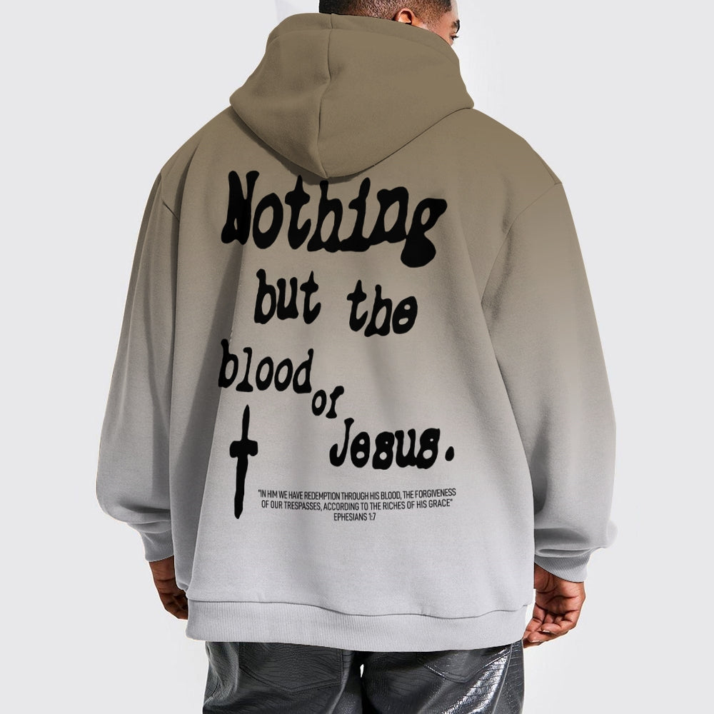 Nothing But The Blood Or Jesus Printed Drawstring Hoodie