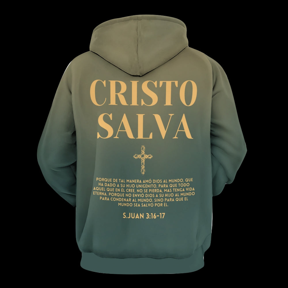 Cristo Salva Printed Drawstring Hoodie