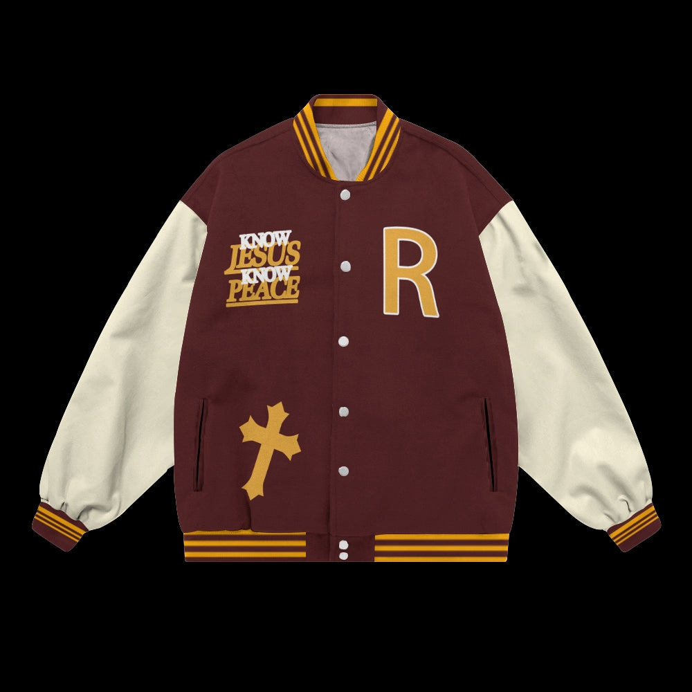 Love Never Falls Baseball Jacket