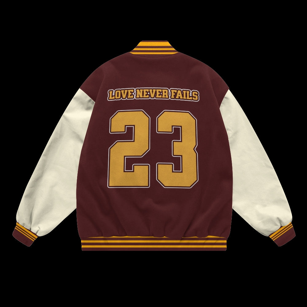 Love Never Falls Baseball Jacket