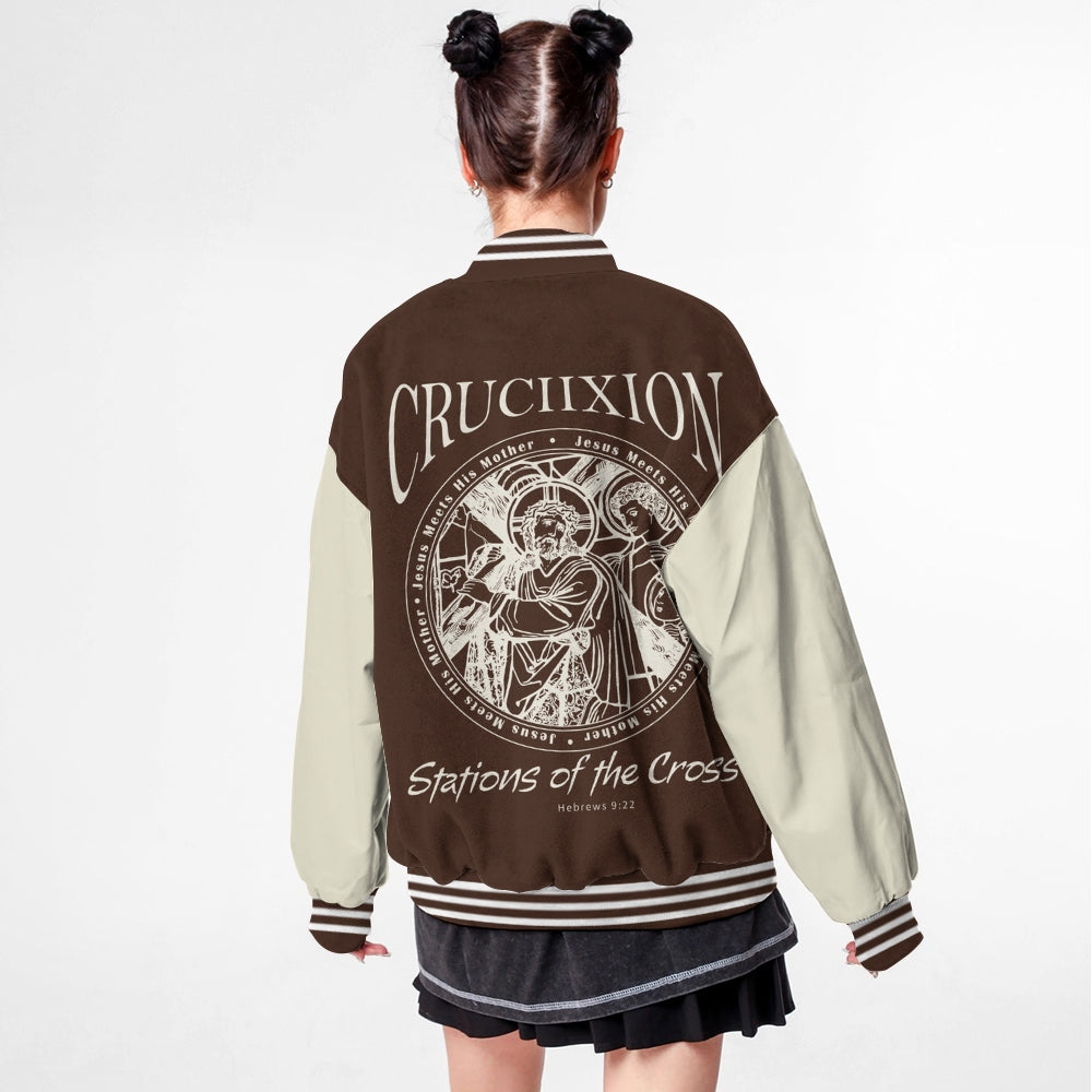 Stations Of The Cross Baseball Jacket