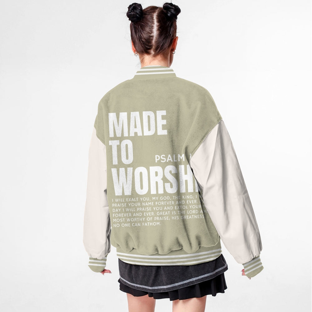 Made To Worship Baseball Jacket