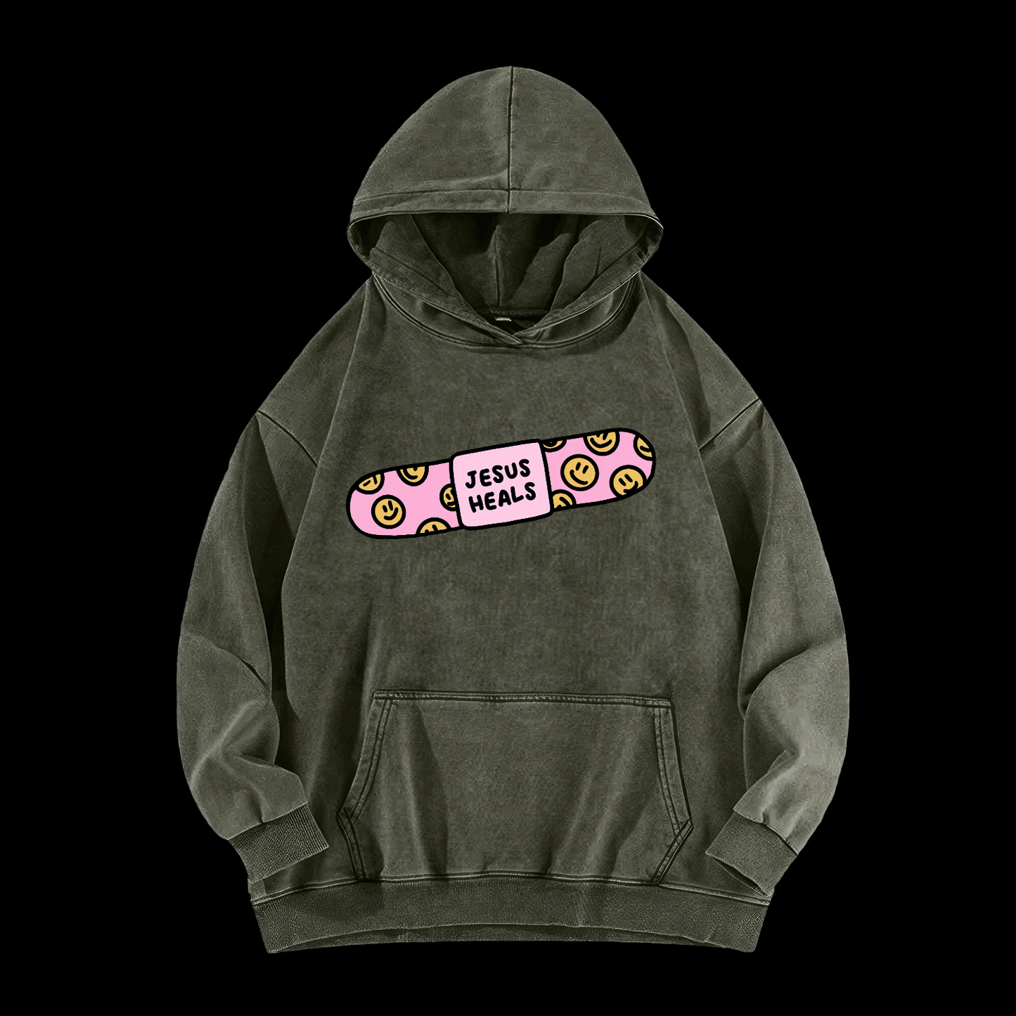 Jesus Heals Washed Hoodie