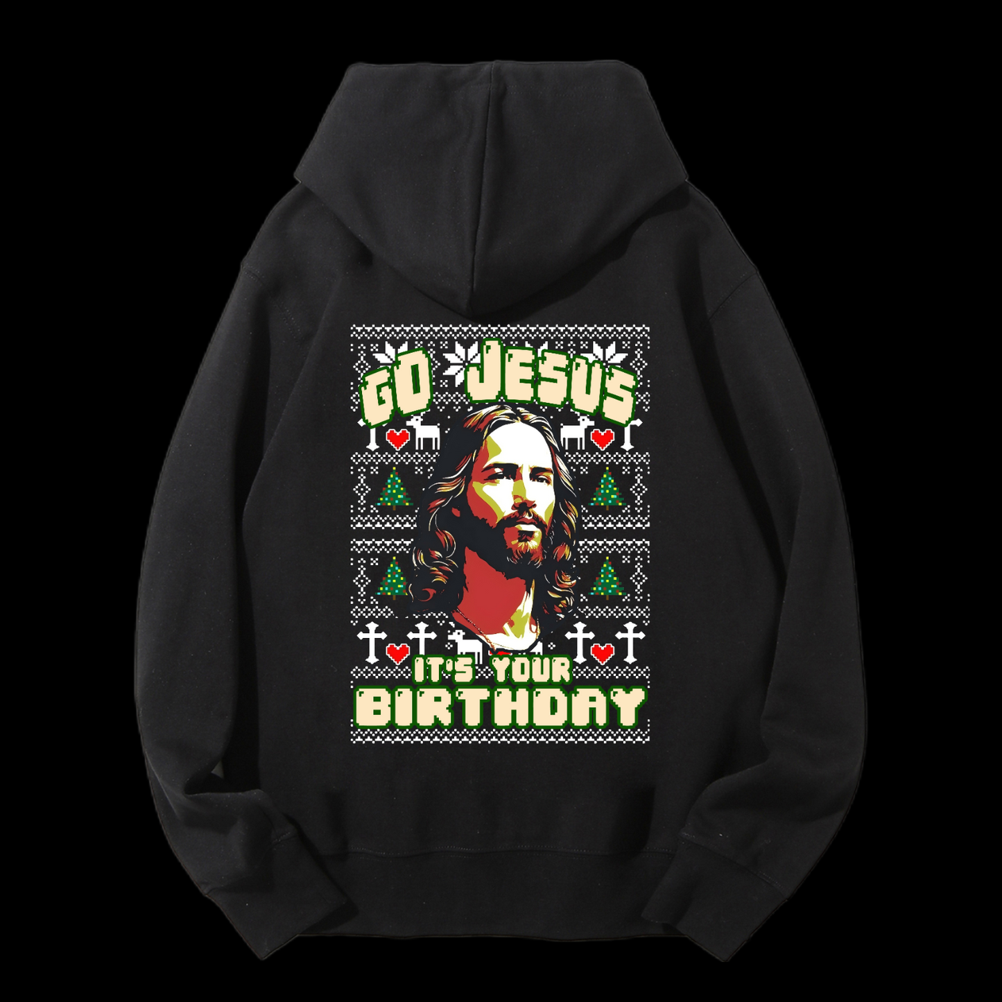 Go Jesus It's Your Birthday Christmas Drawstring Hoodie