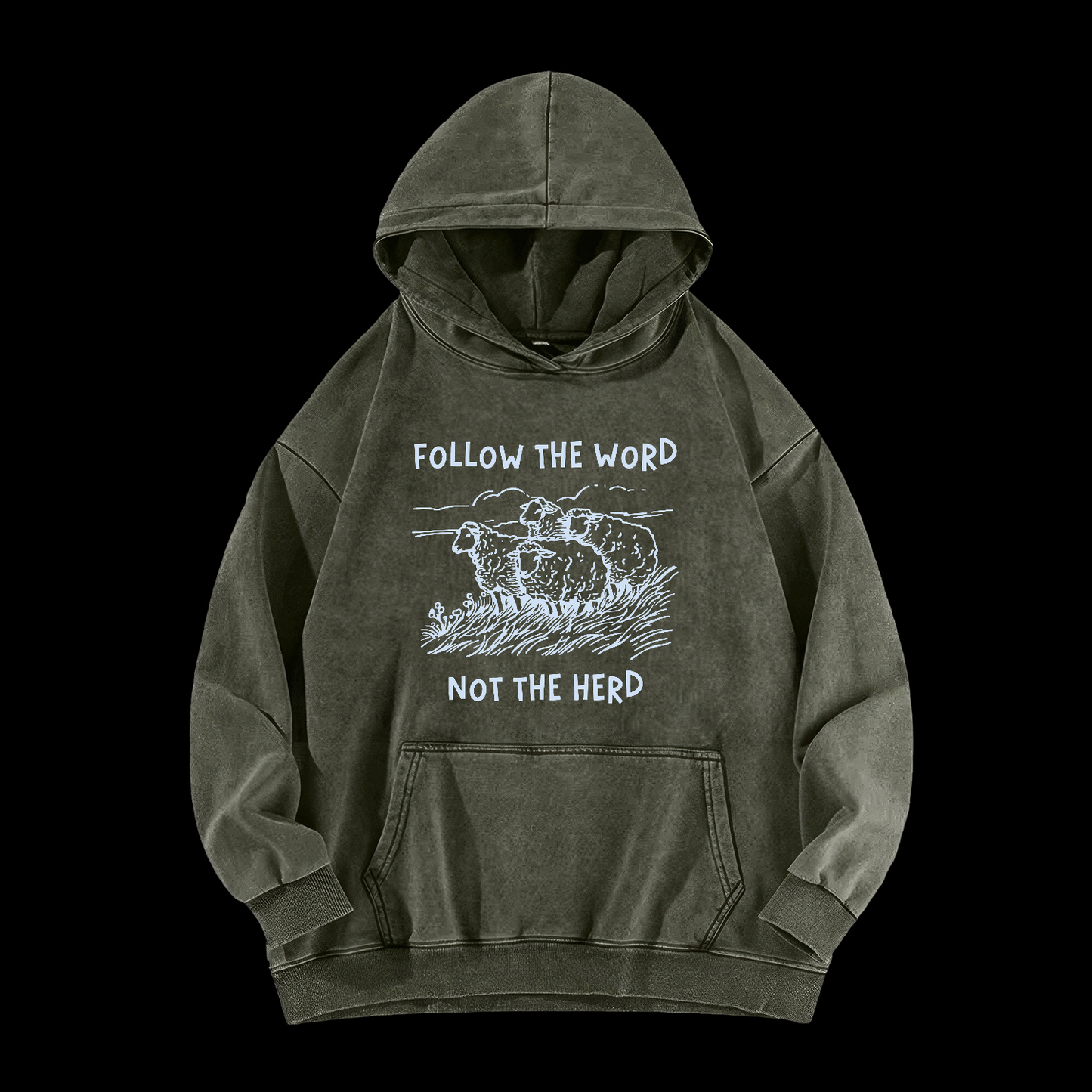 Follow The Word Not The Herd Washed Hoodie
