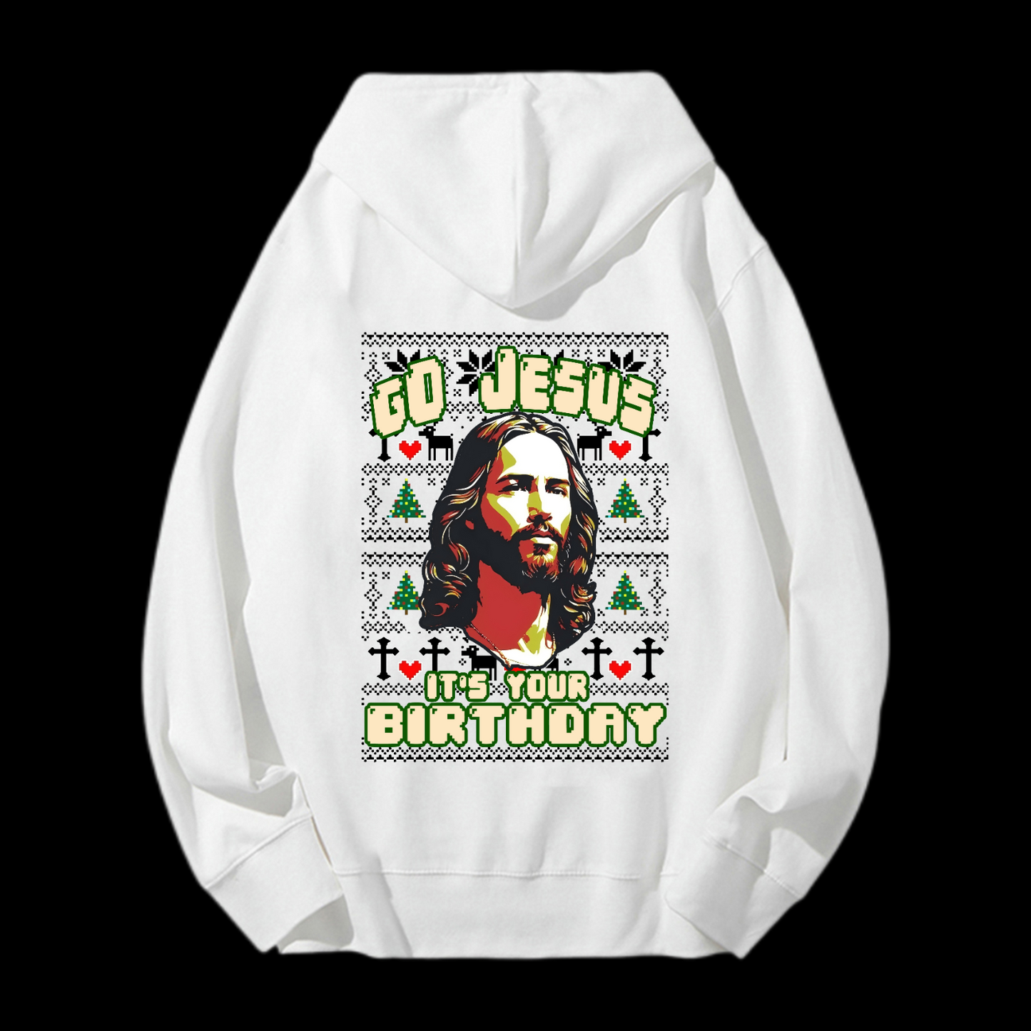 Go Jesus It's Your Birthday Christmas Drawstring Hoodie