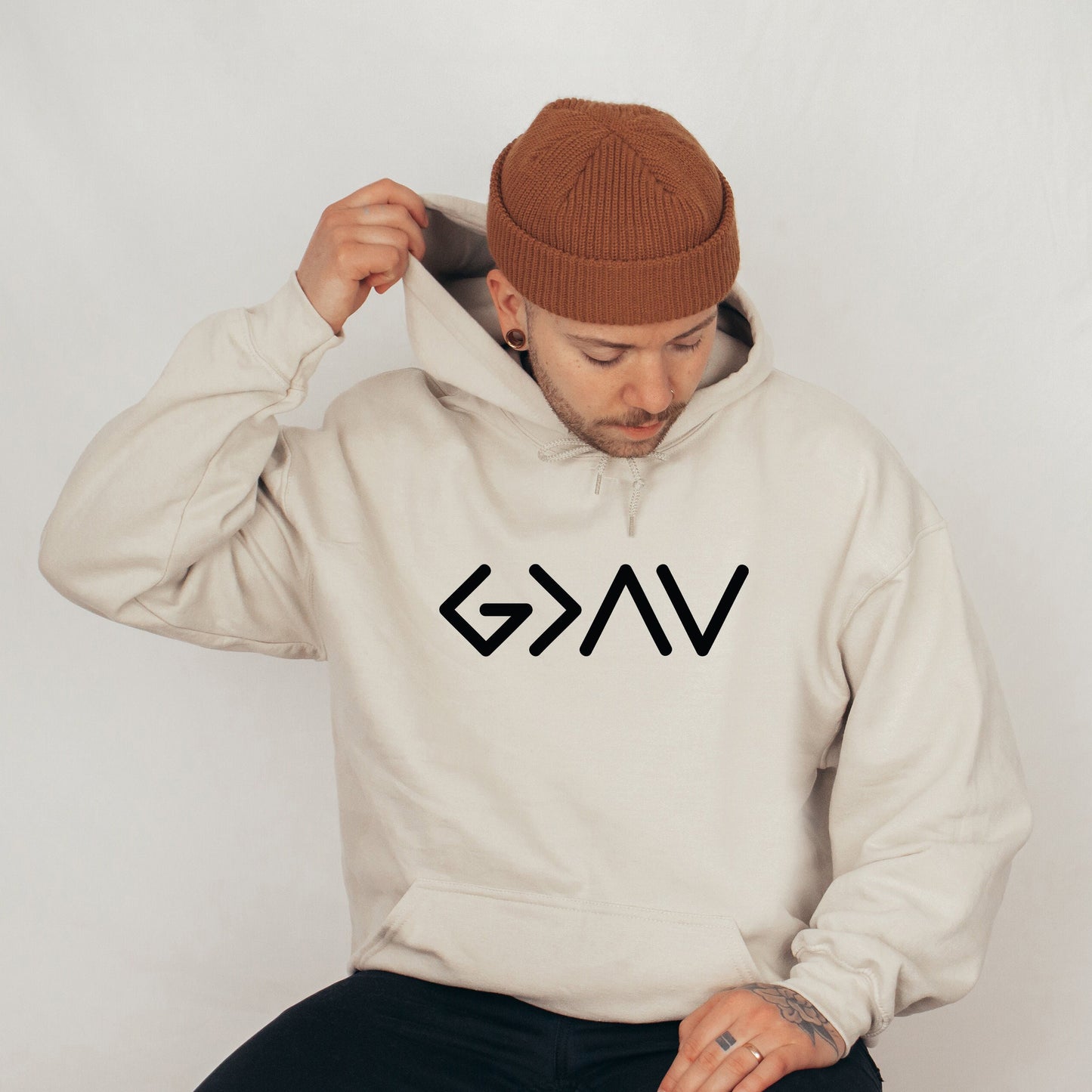 God is Greater Than the Highs and Lows Drawstring Hoodie