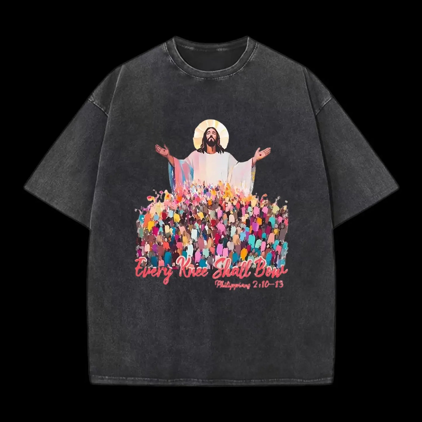 Every Knee Shall Bones Christian Washed T-Shirt