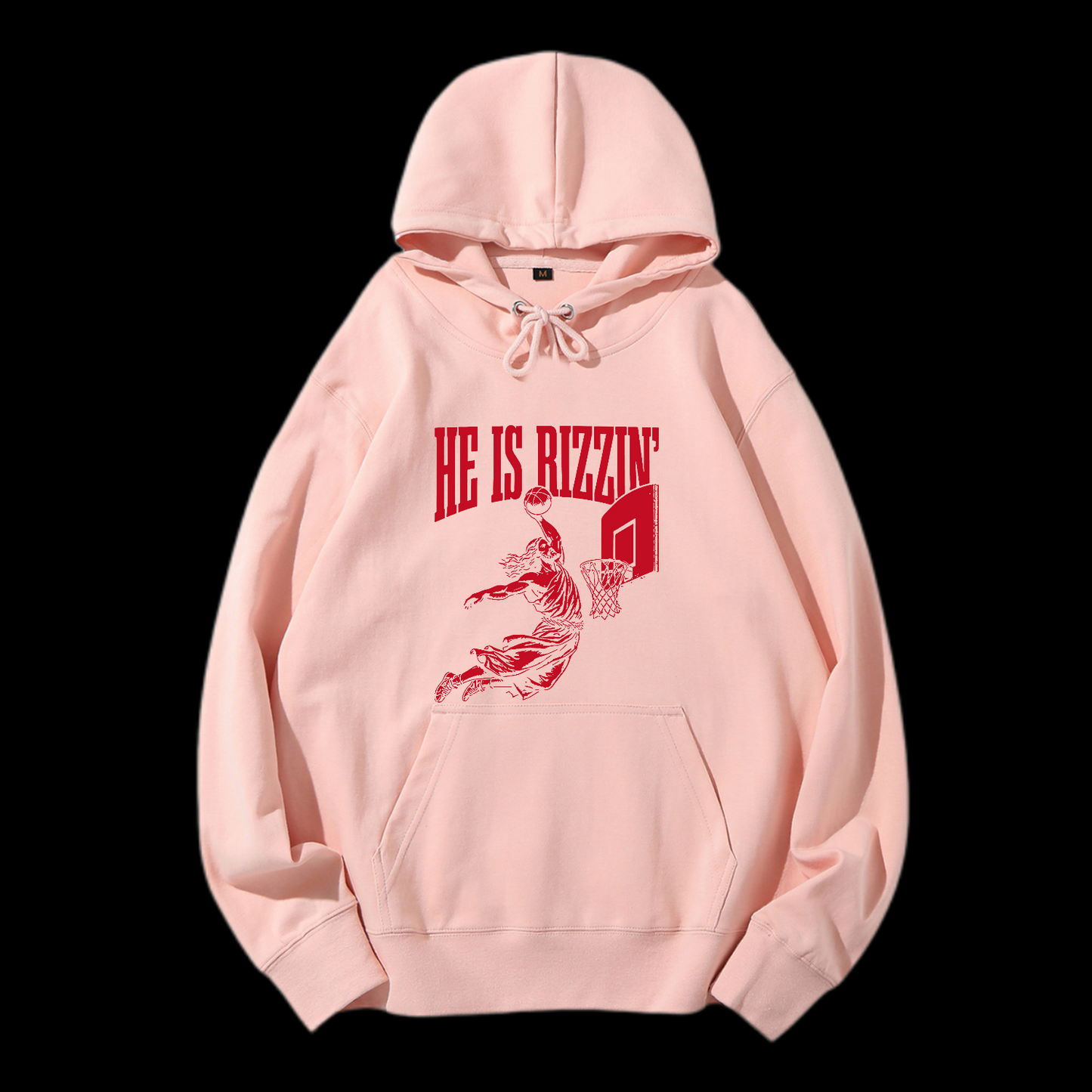 He Is Rizzin' Drawstring Hoodie
