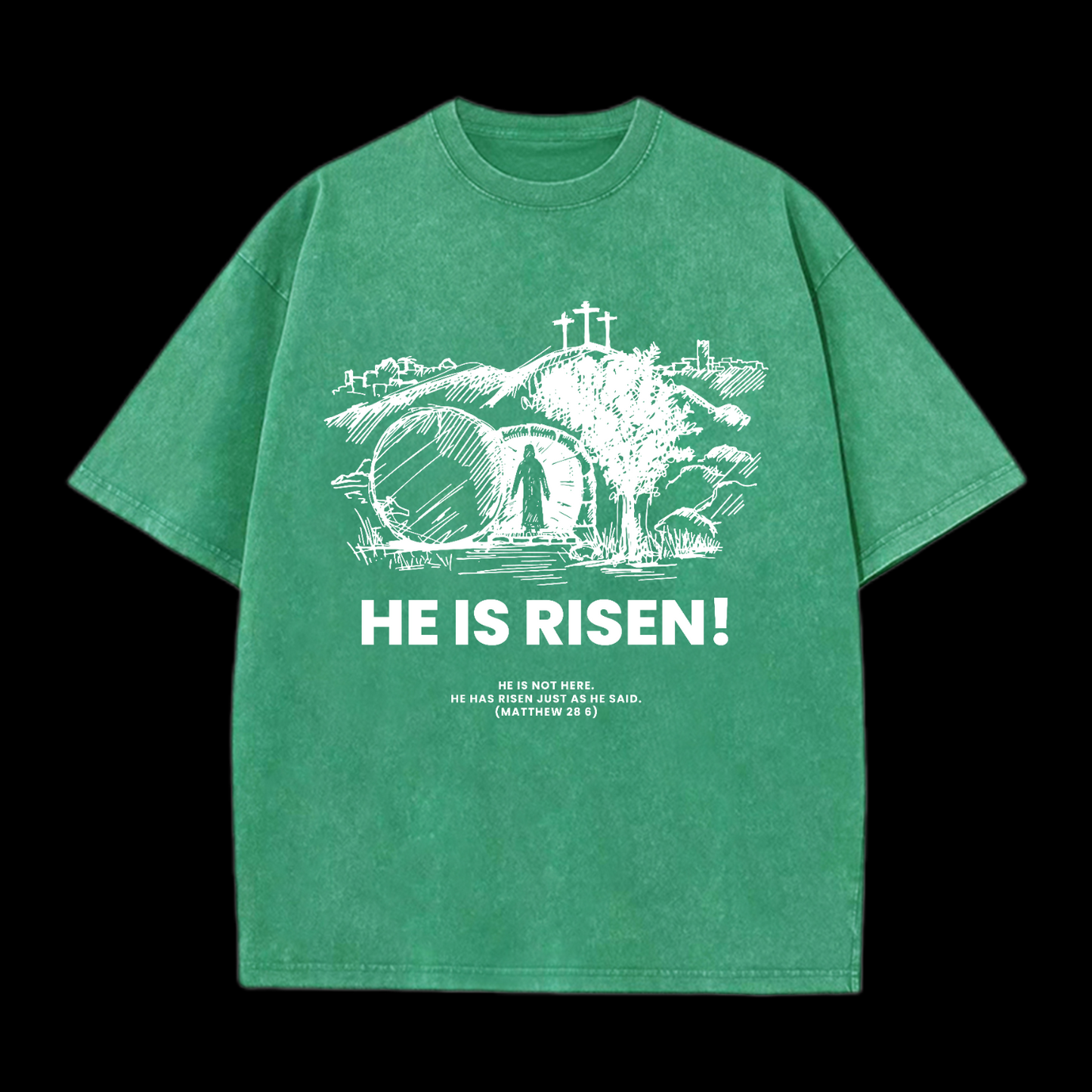 He Is Risen Washed T-Shirt