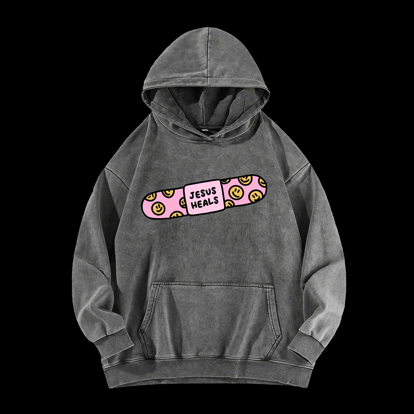 Jesus Heals Washed Hoodie
