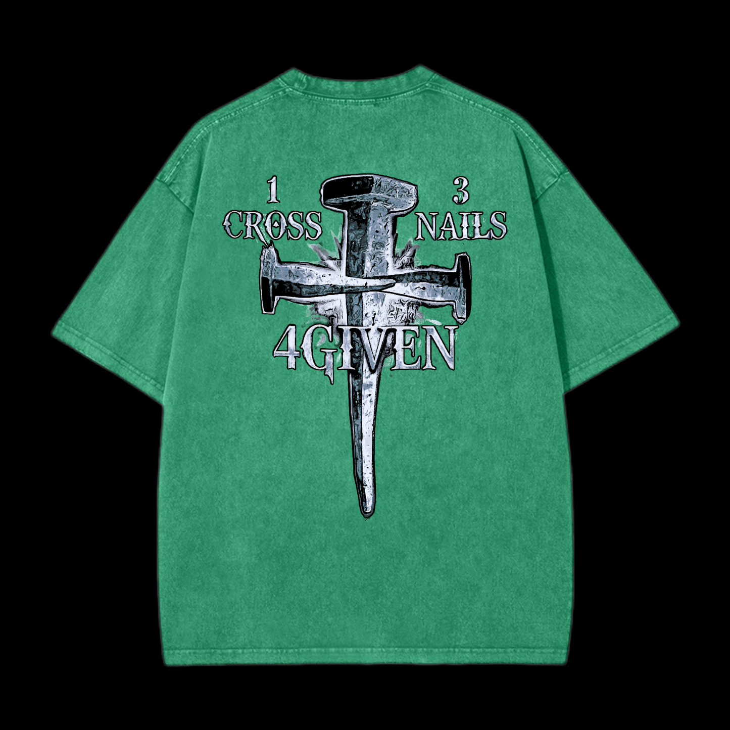 1Cross 3Nails 4Given Washed T-Shirt