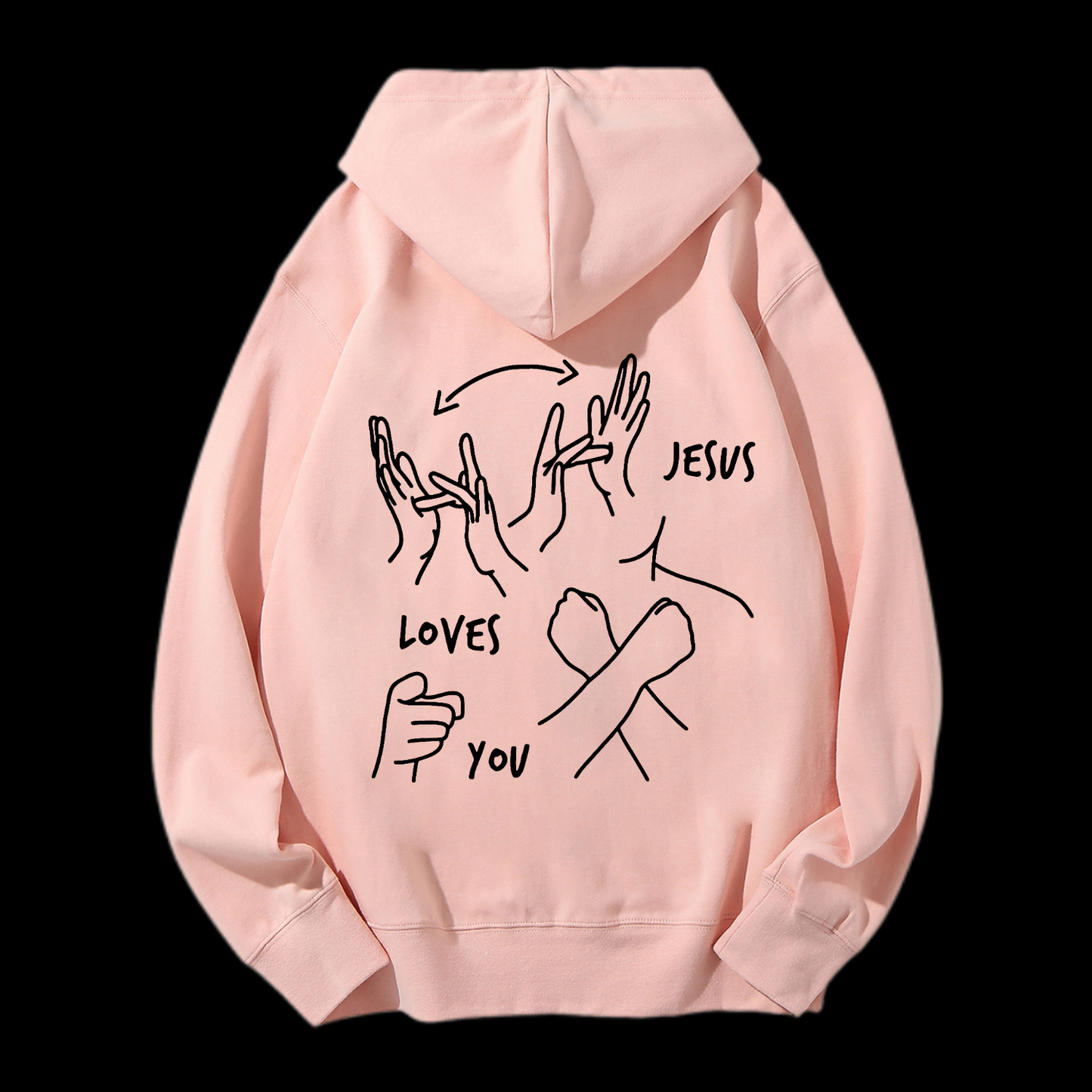 Jesus Loves You Drawstring Hoodie