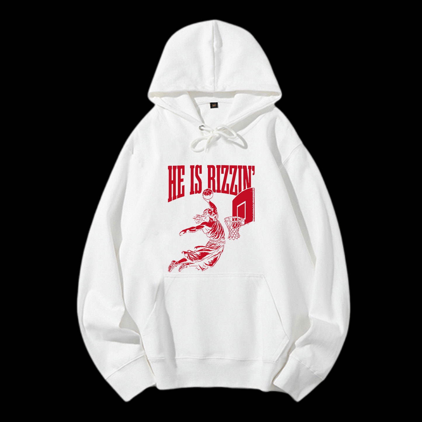 He Is Rizzin' Drawstring Hoodie