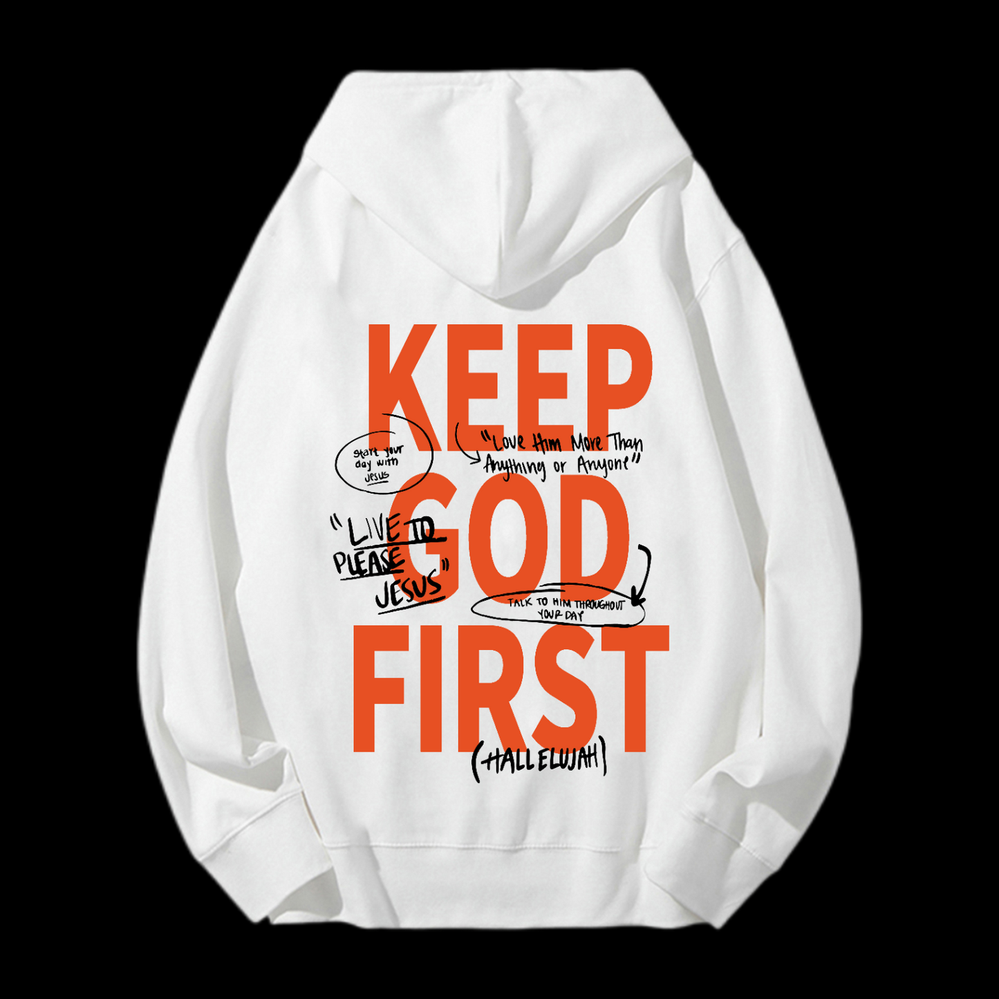 Keep God First Drawstring Hoodie