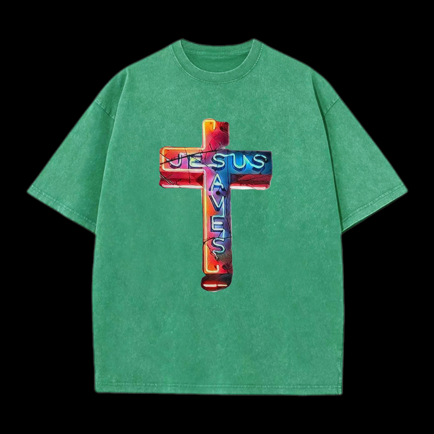Jesus Saves Washed T-Shirt