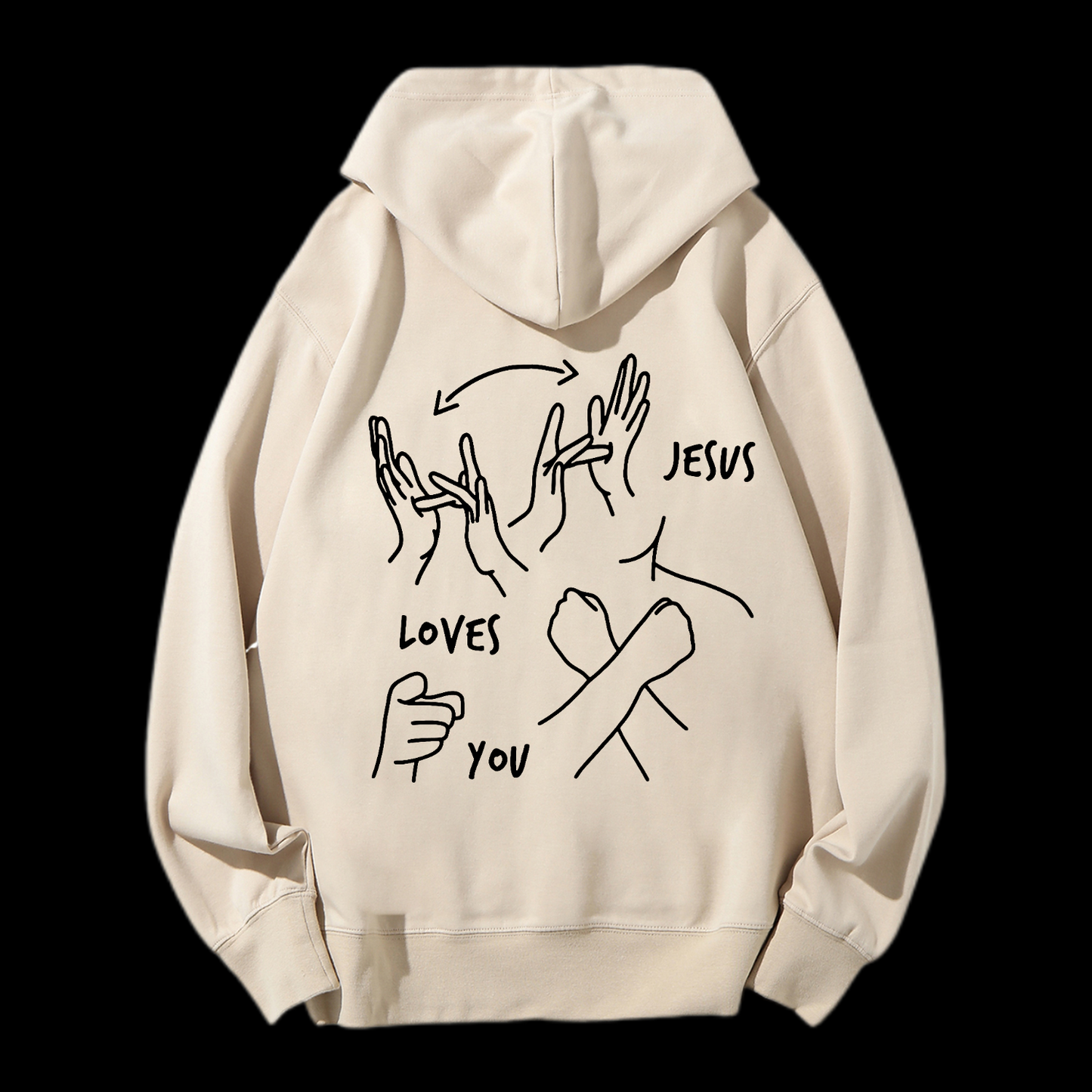 Jesus Loves You Drawstring Hoodie