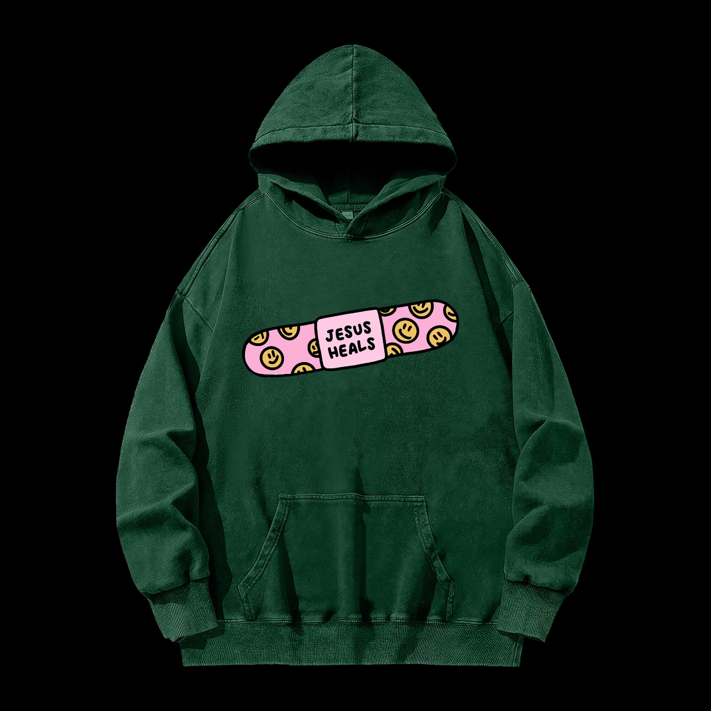 Jesus Heals Washed Hoodie