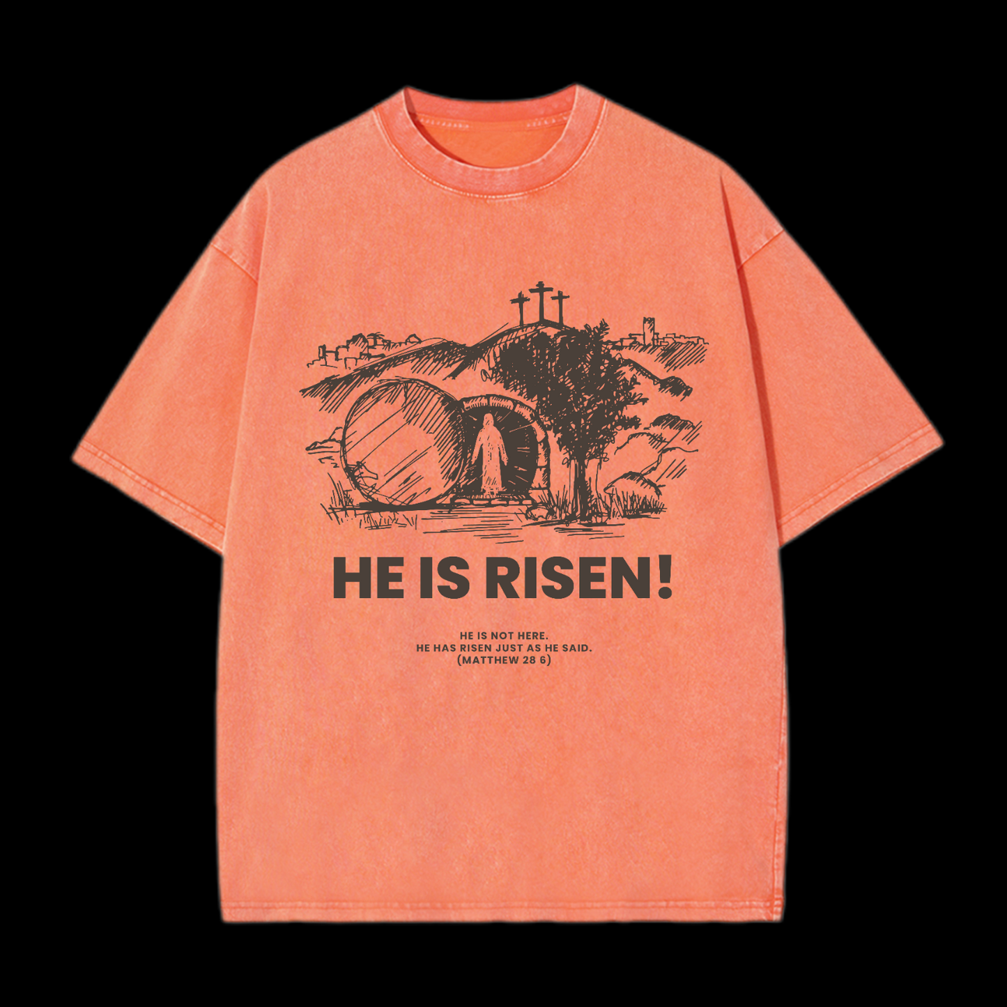 He Is Risen Washed T-Shirt