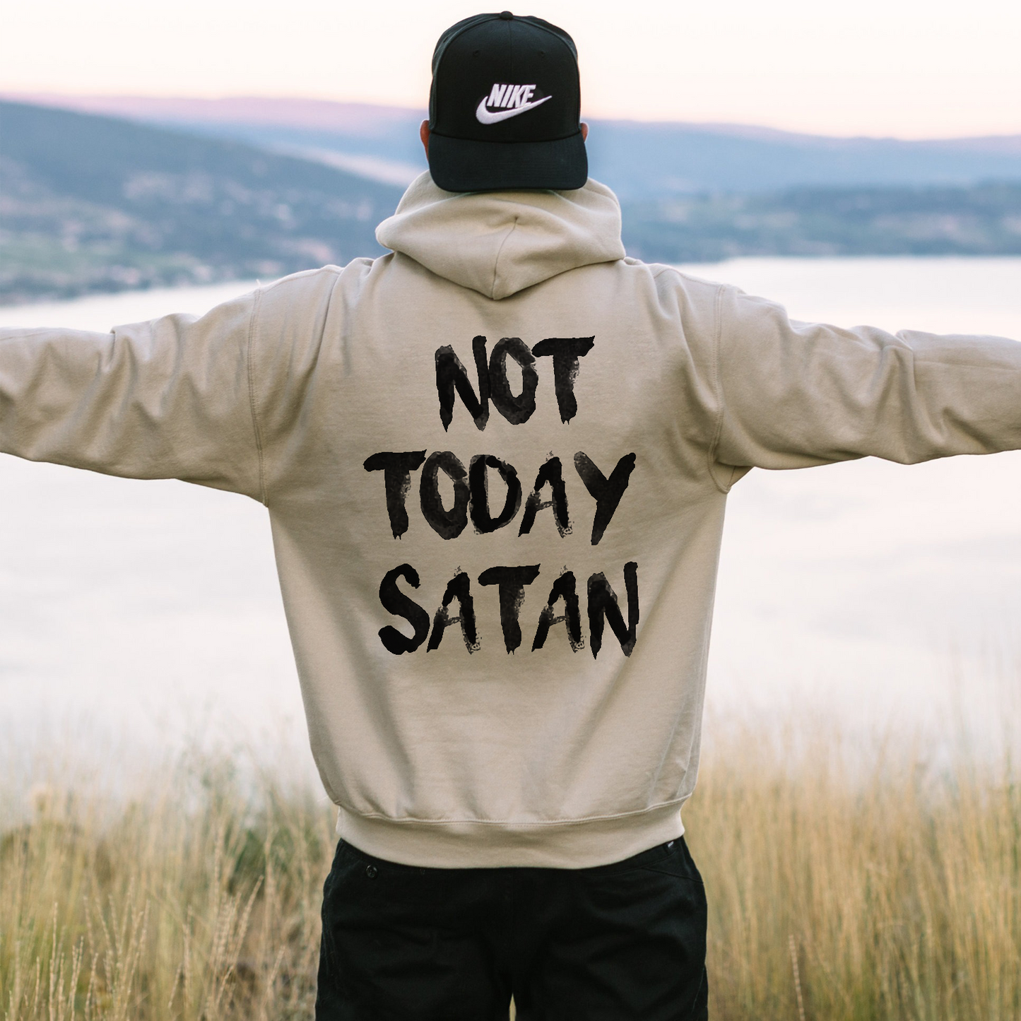 Not Today Satan Drawstring Hoodie