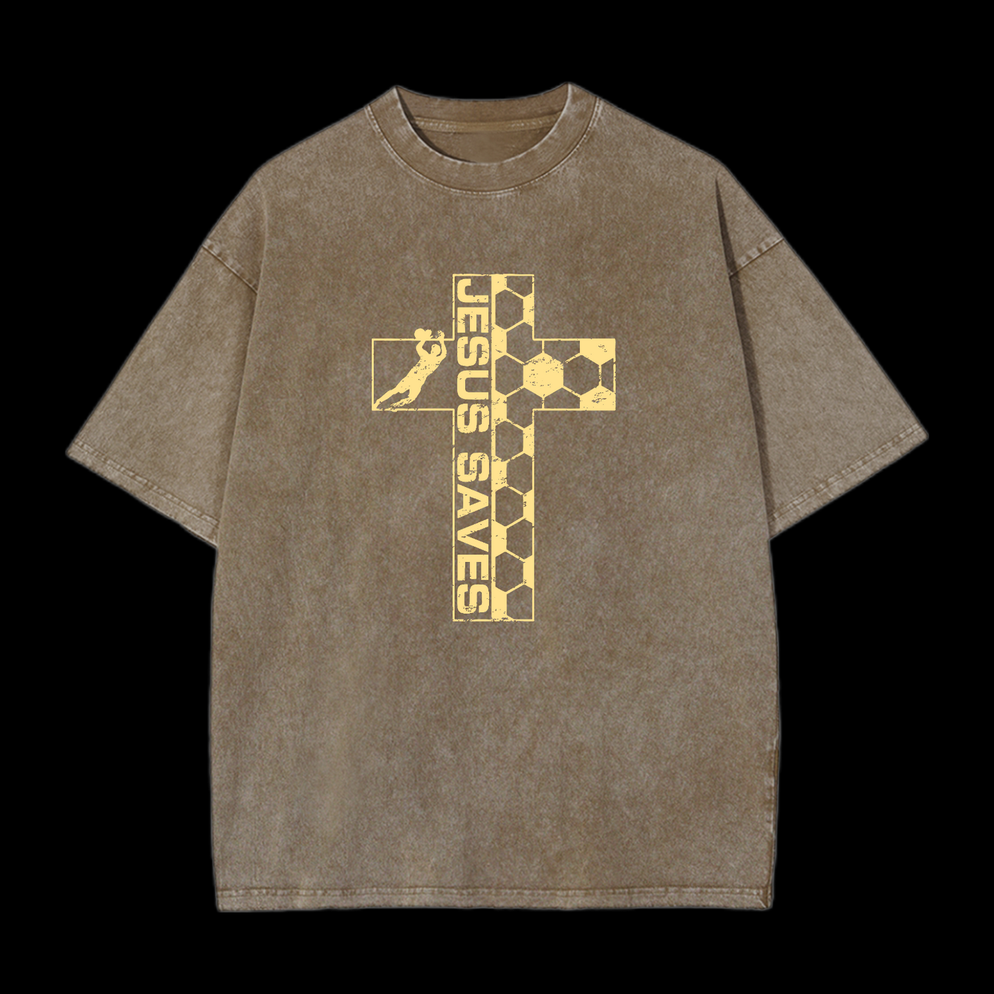 Jesus Saves Cross Washed T-Shirt