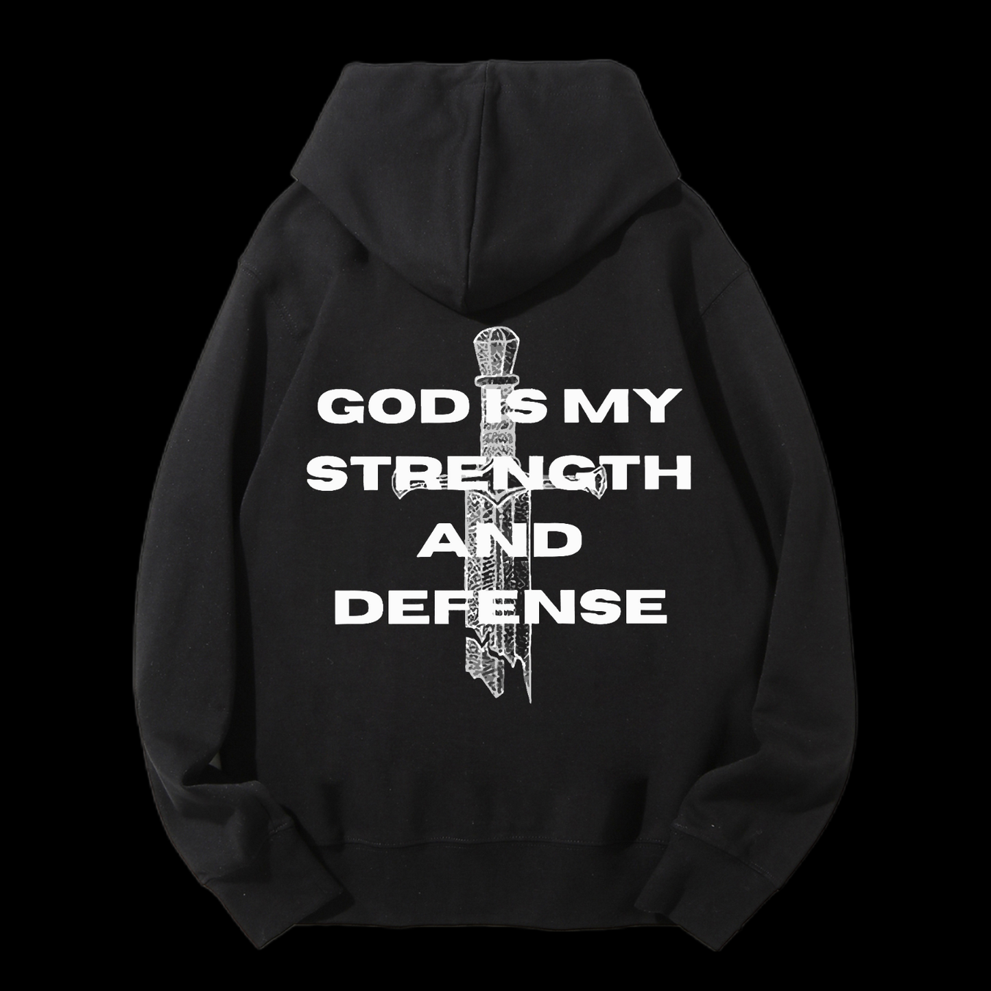 God Is My Strength And Defense Drawstring Hoodie