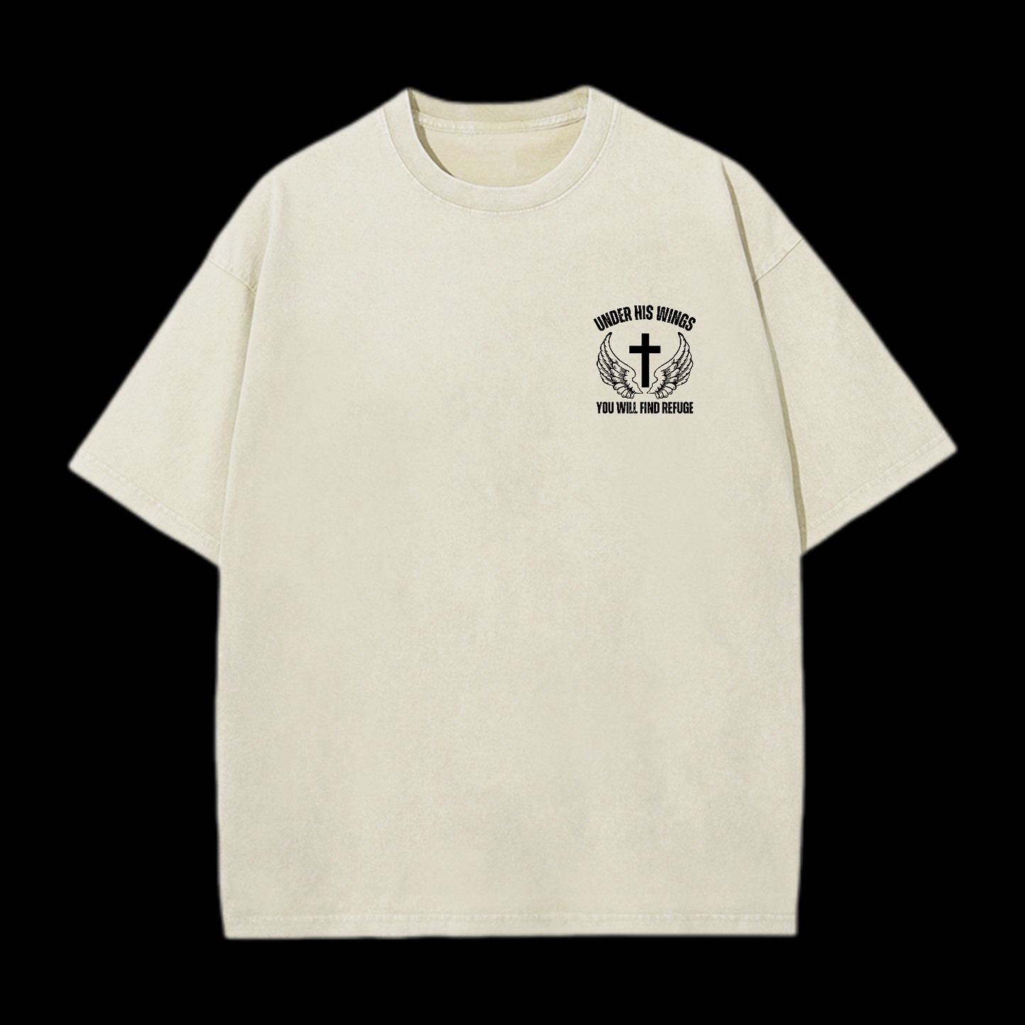 Under His Wings You Will Find Refuge Washed T-Shirt