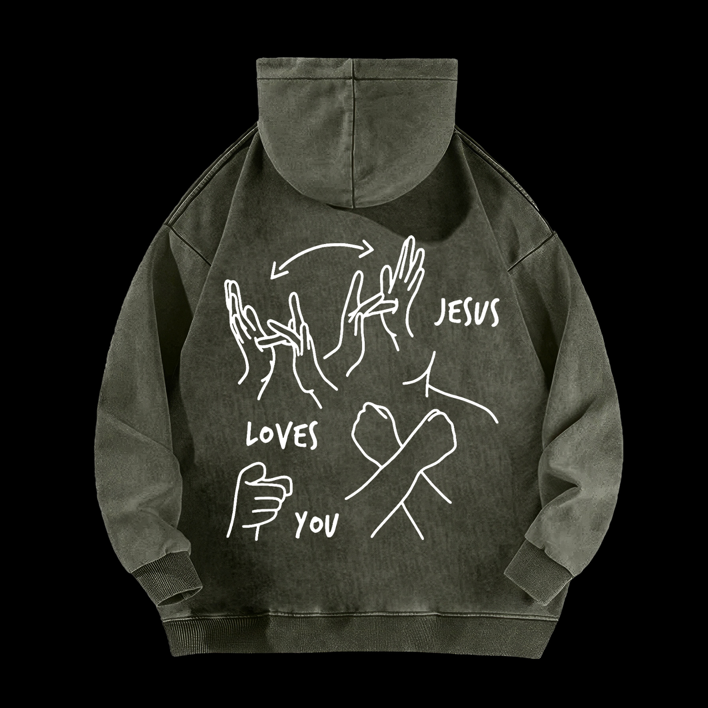 Jesus Loves You Washed Hoodie