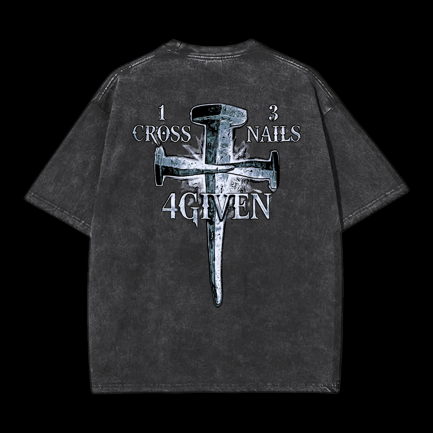 1Cross 3Nails 4Given Washed T-Shirt