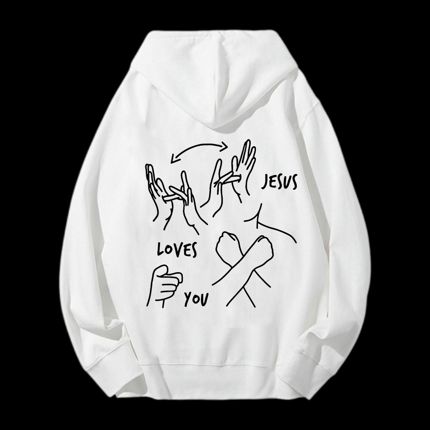 Jesus Loves You Drawstring Hoodie