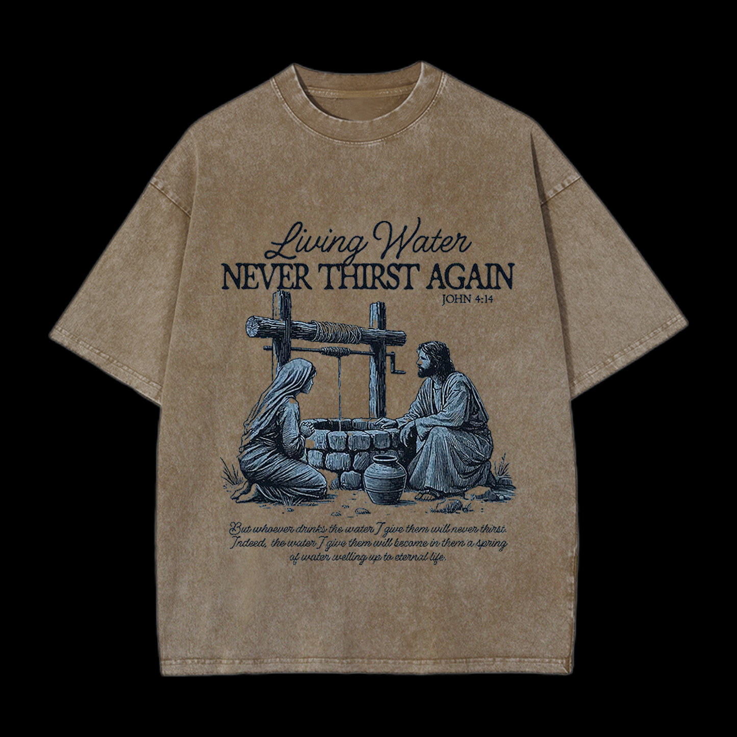 Living Water Christian Washed T-Shirt