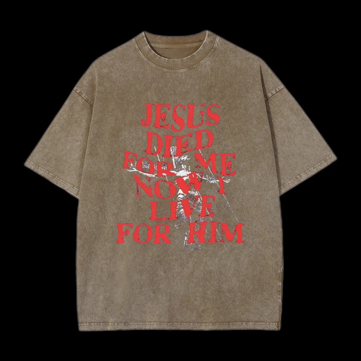 Jesus Died For Us Christian Washed T-Shirt
