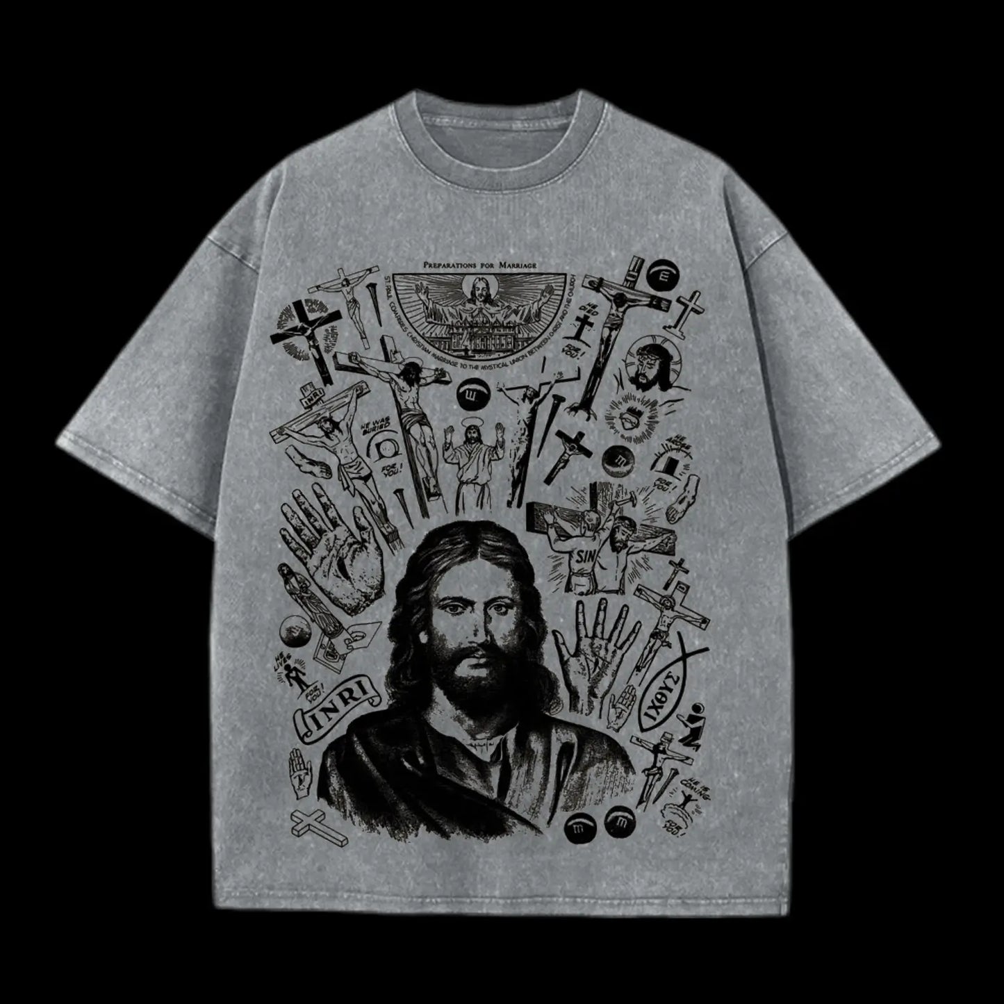 HE IS ALIVE CHRISTIAN WASHED T SHIRT