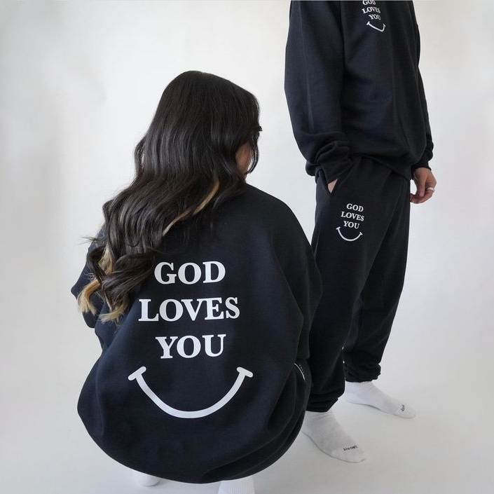 God Loves You Drawstring Hoodie