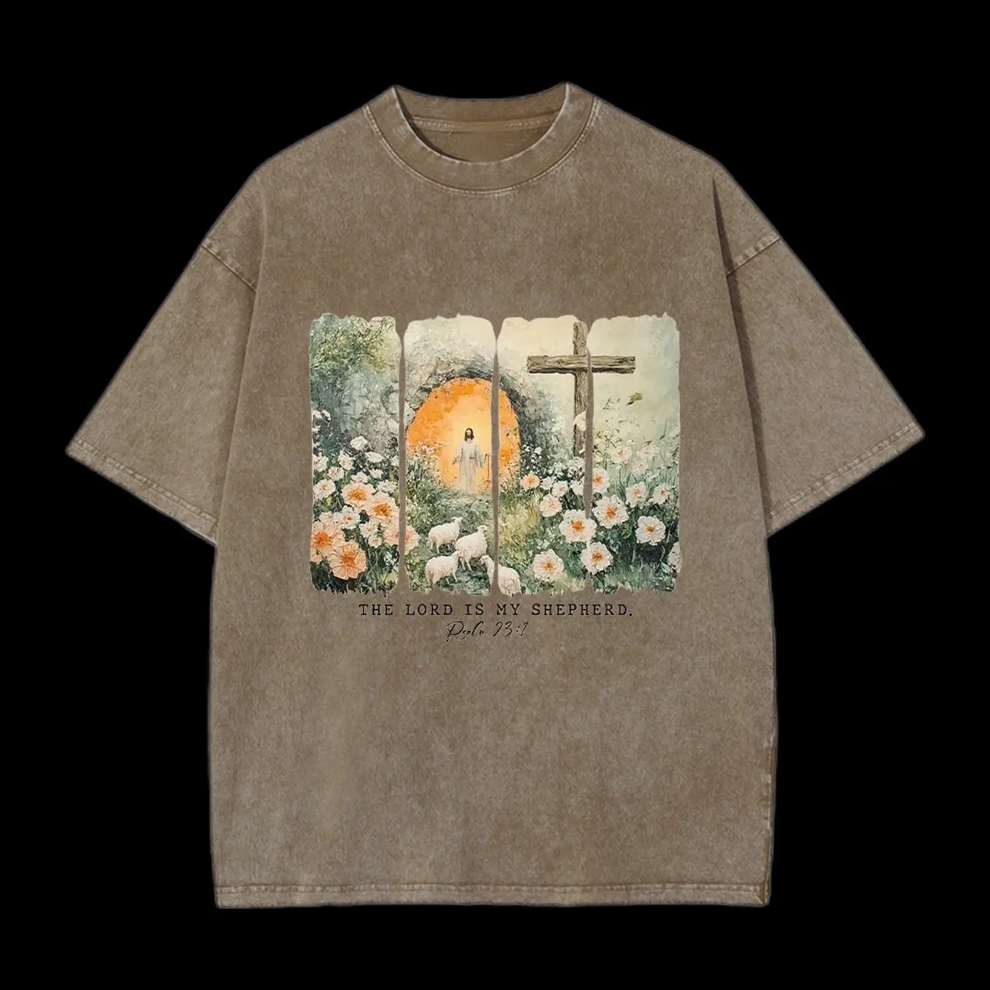 The Lord Is My Sheperd Christian Washed T-Shirt