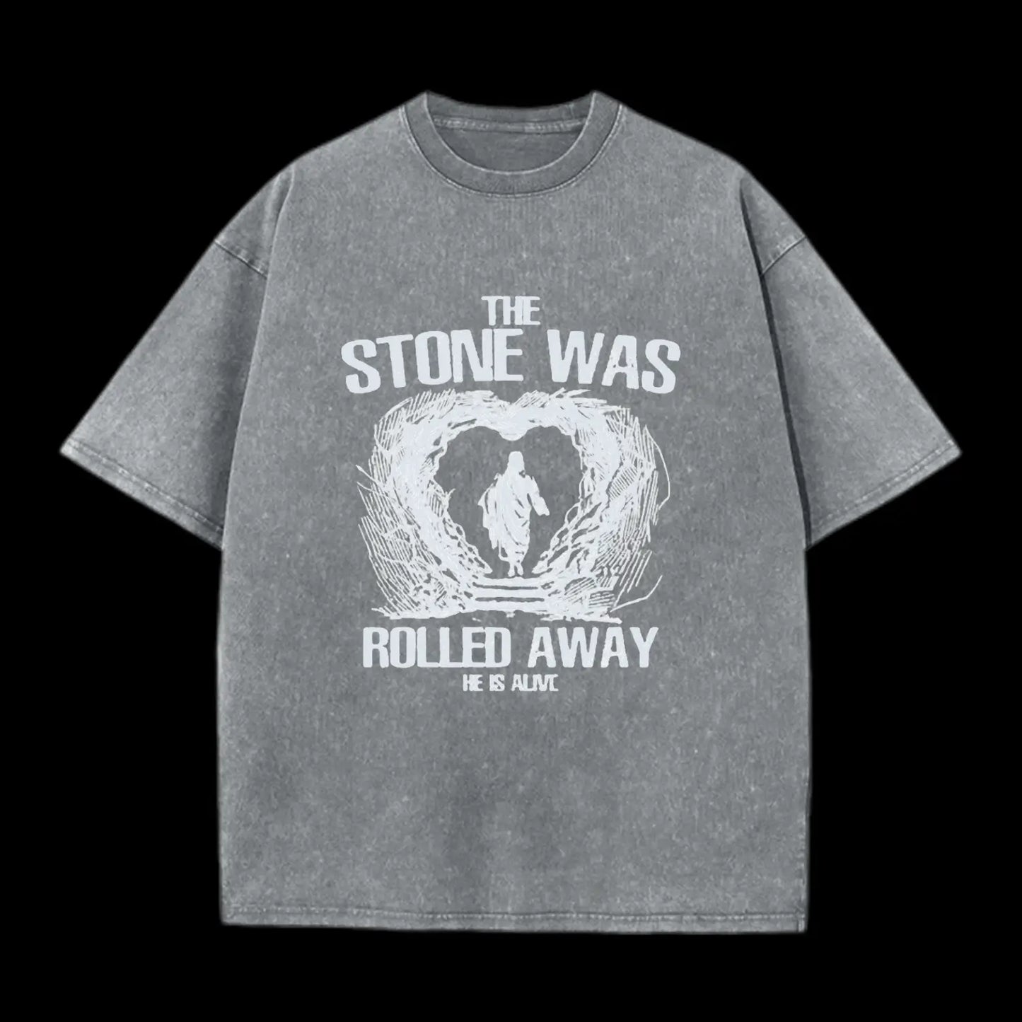 The Stone Was Rolling Away Christian Washed T-Shirt