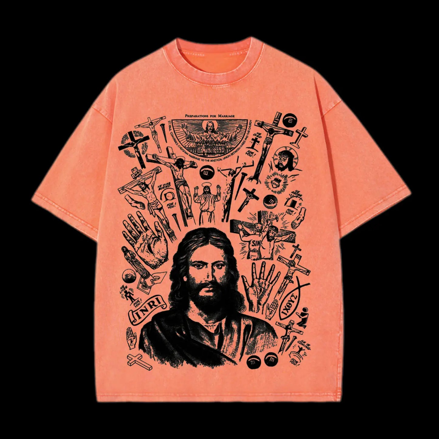 HE IS ALIVE CHRISTIAN WASHED T SHIRT