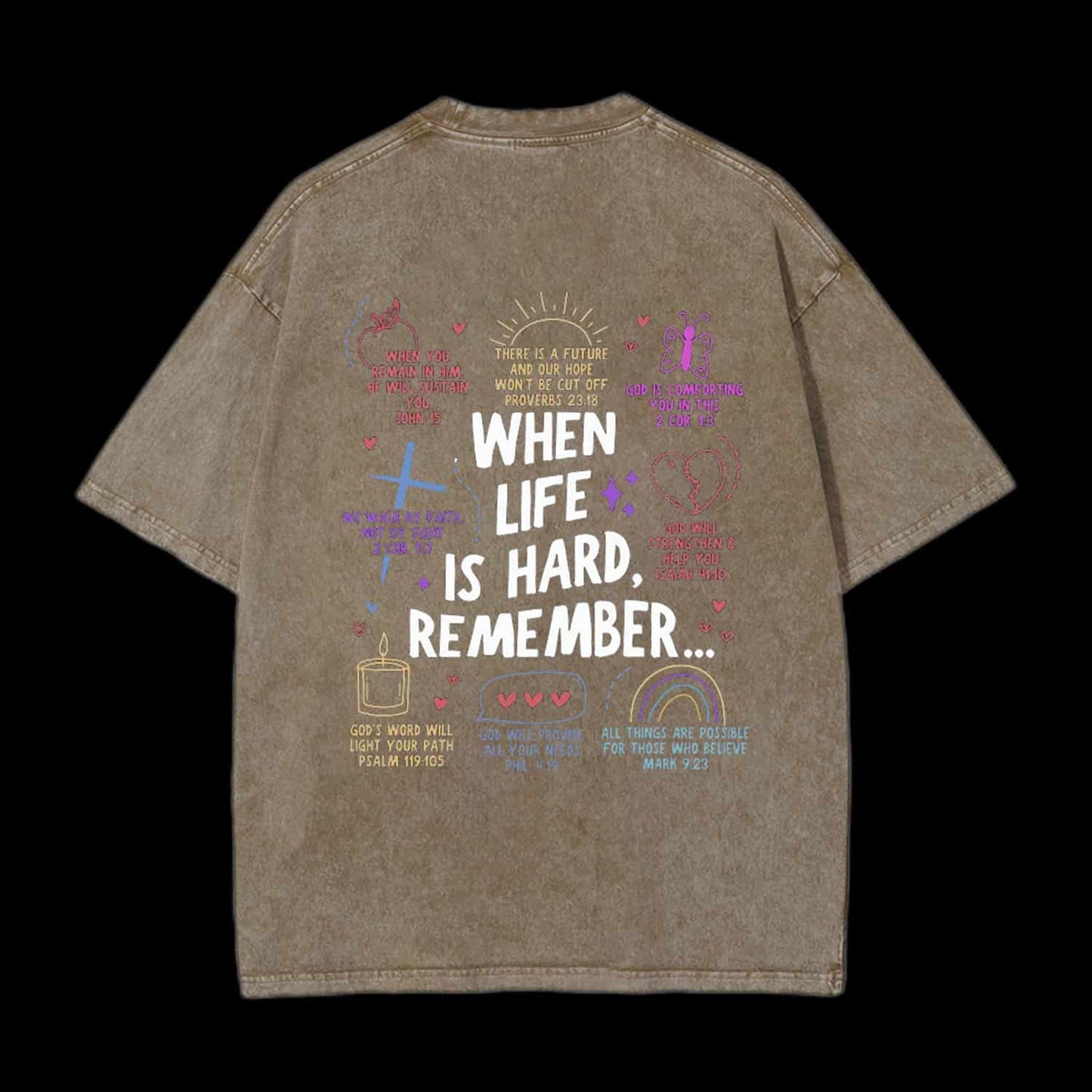 WHEN LIFE IS HARD REMENBER CHRISTIAN TEE