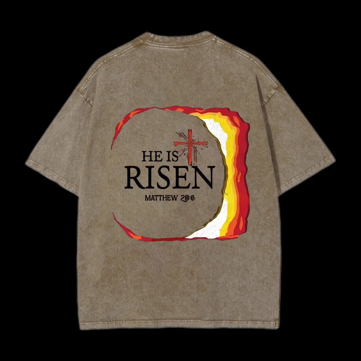 He Is Risen Christian Washed T-Shirt