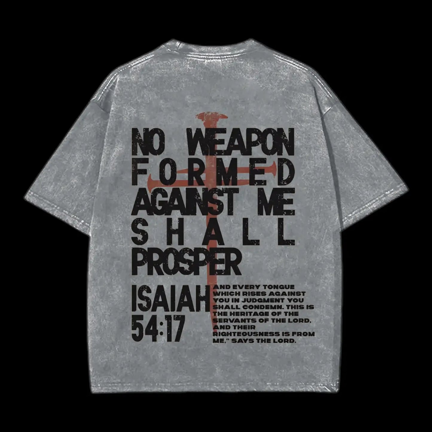 NO WEAPON CHRISTIAN WASHED T-SHIRT