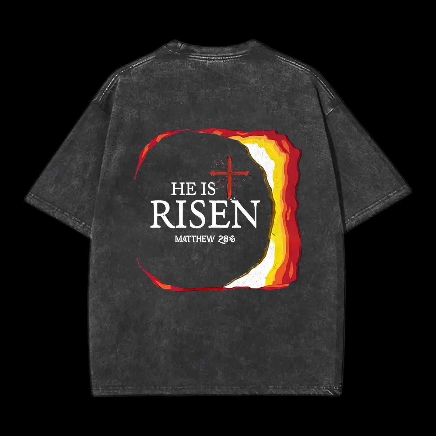 He Is Risen Christian Washed T-Shirt