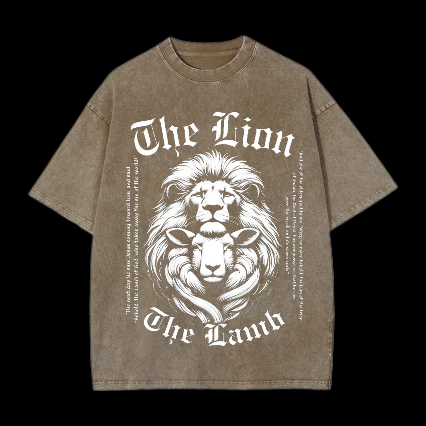THE LION THE LAMB CHRISTIAN WASHED T-SHIRT