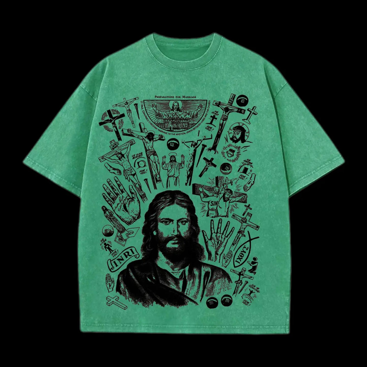 HE IS ALIVE CHRISTIAN WASHED T SHIRT