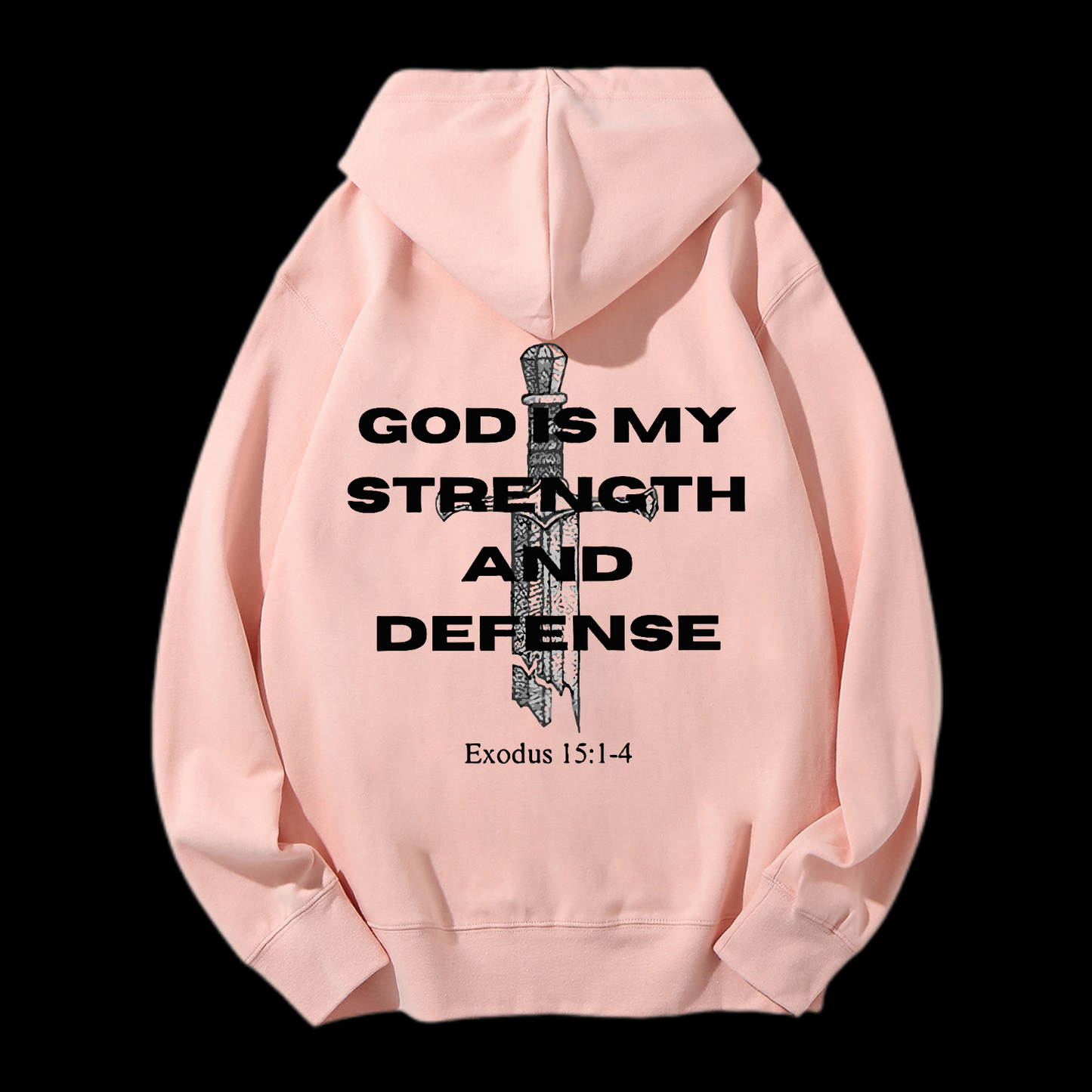 God Is My Strength And Defense Drawstring Hoodie