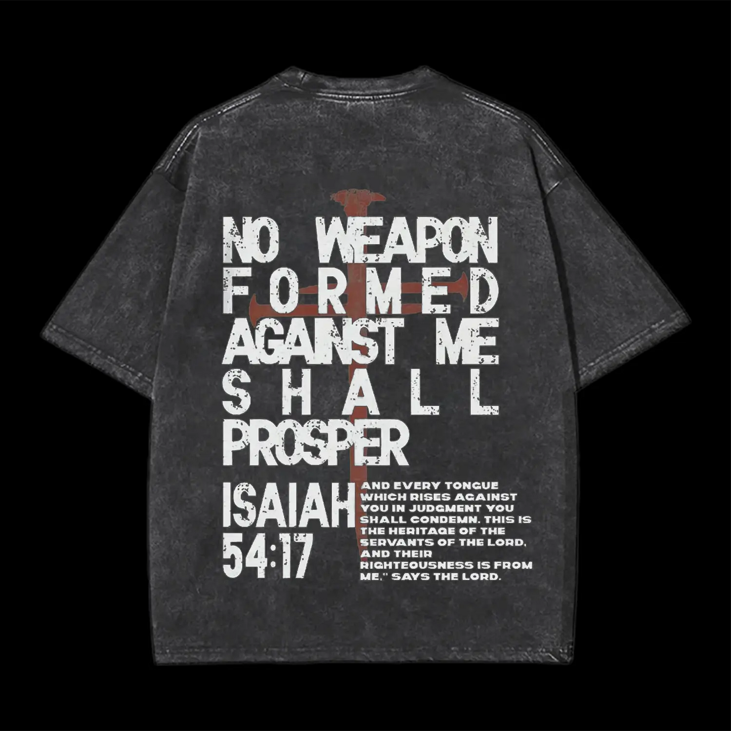 NO WEAPON CHRISTIAN WASHED T-SHIRT
