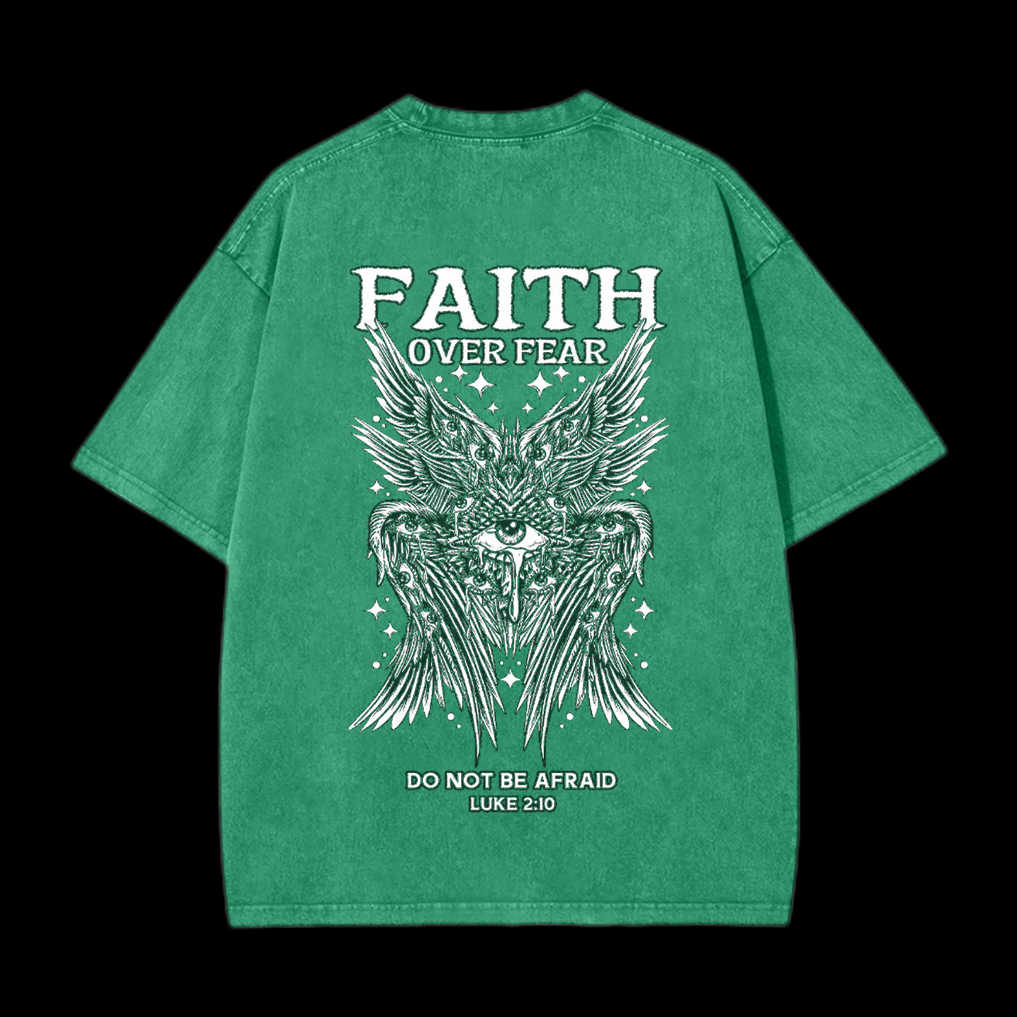 Faith Over Fear Seraphim Angel Christian tee