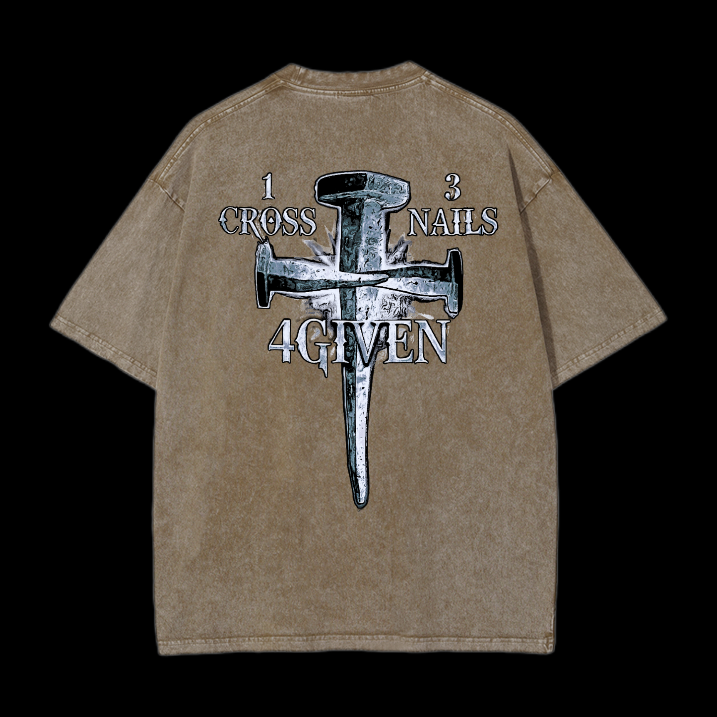 1Cross 3Nails 4Given Washed T-Shirt
